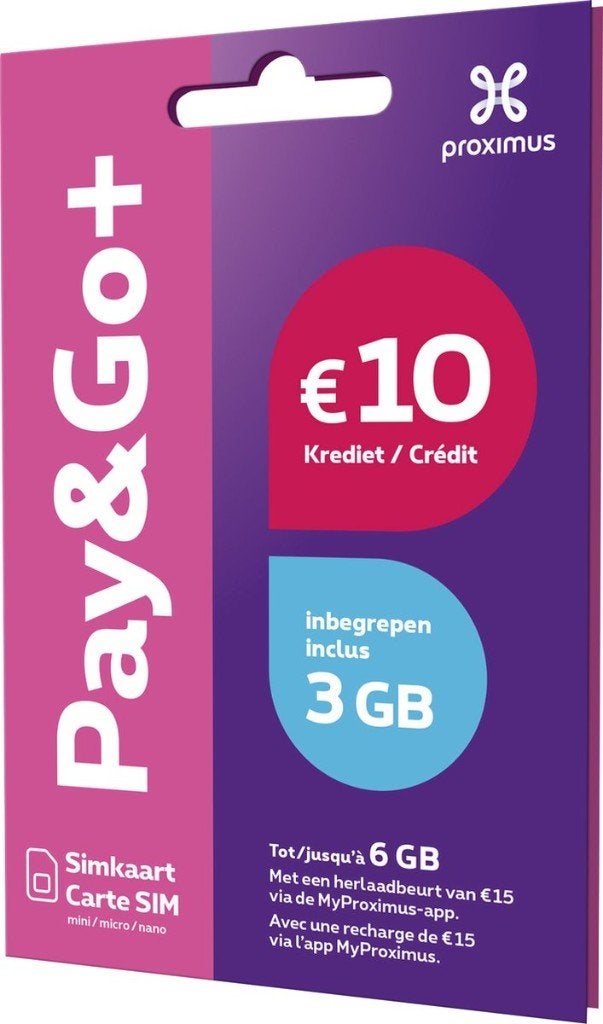 Prepaid SIM card 3GB, Telecommunicatie, Ophalen of Verzenden, Nieuw, Overige providers, Prepaidkaart