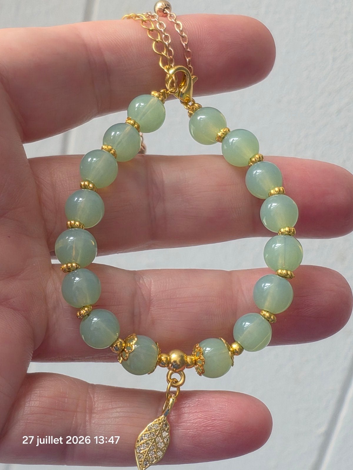 Fantasie armband met groene parels, Ophalen, Nieuw, Groen