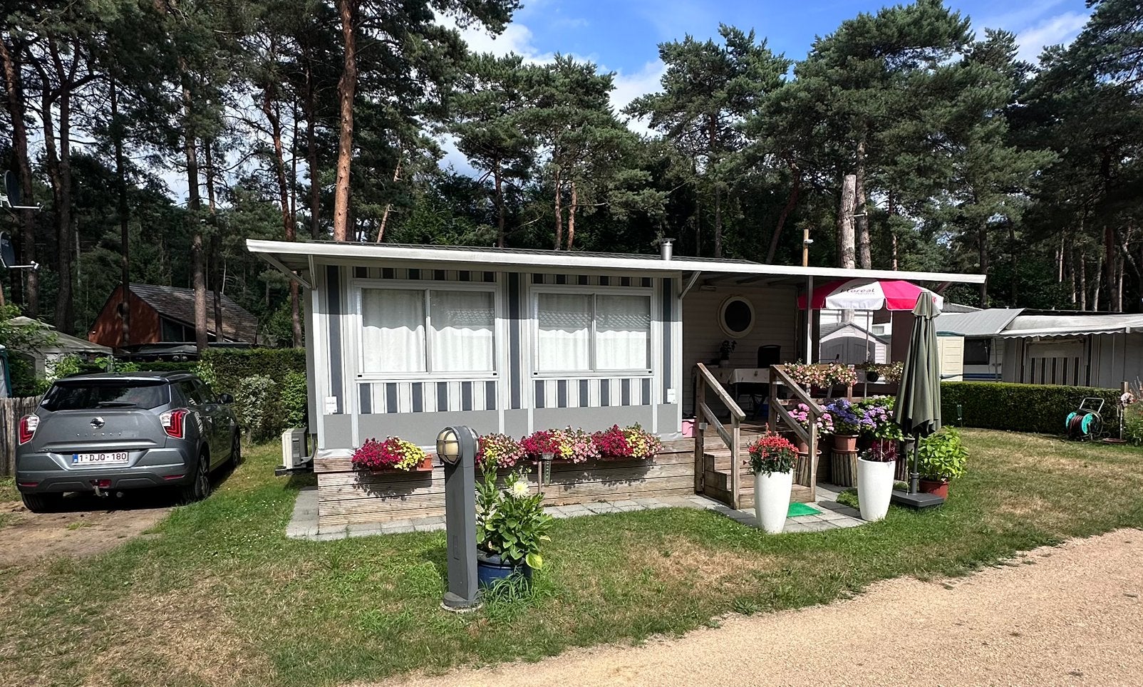 O’Hara staancaravan met voortent en overdekt terras, Caravans en Kamperen, Particulier, Luifel, Vast bed