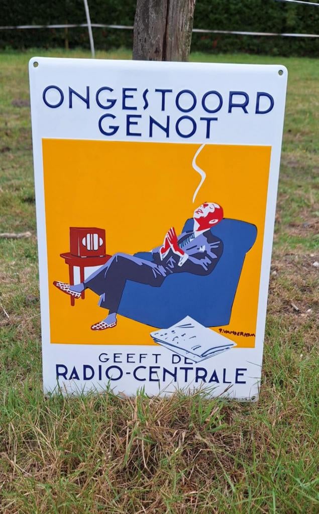 Limited emaille reproductie bord Ongestoord genot., Enlèvement ou Envoi, Neuf, Panneau publicitaire