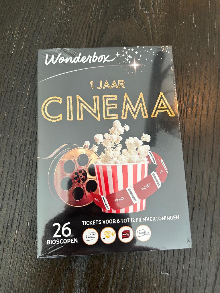 Wonderbox Cinema 1 Jaar (Waarde €99,90) - Tot 12 tickets, Tickets en Kaartjes, Recreatie | Overige, Eén persoon, Ticket of Toegangskaart