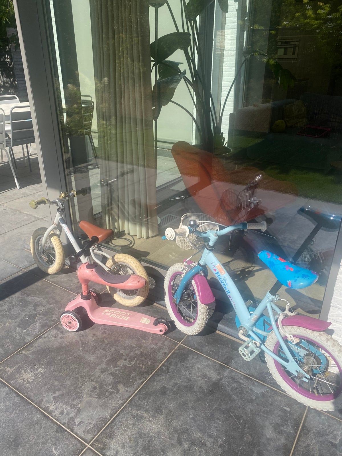 Set meisjesfietsen veloretti en scoot and ride, Enlèvement, Comme neuf