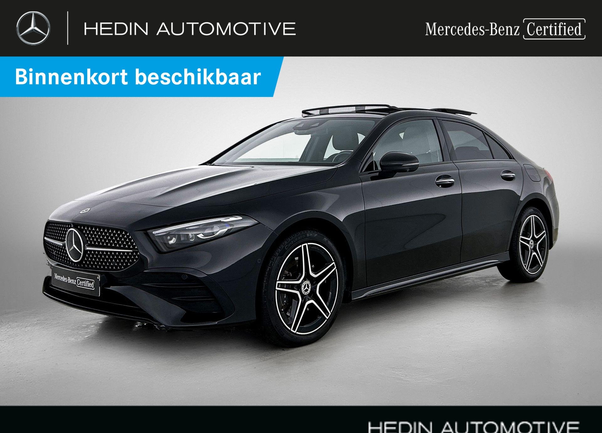 Mercedes-Benz A-Klasse 250 e Berline AMG Line | Panoramisch, Auto's, Stof, Gebruikt, Zwart, 16 kWh