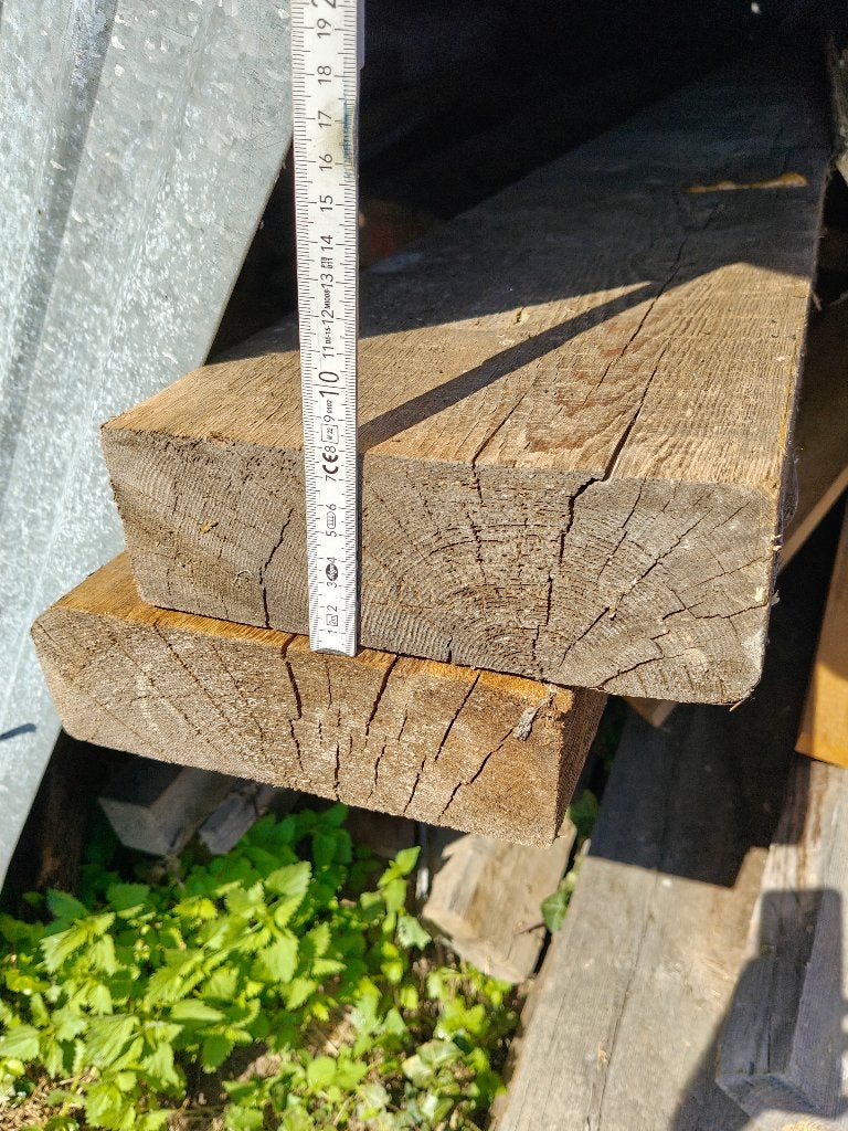 Oude houten balken– 2 tot 4 m – 55 tot 228 cm, Doe-het-zelf en Bouw, Ophalen, Gebruikt, Grenen, Balk