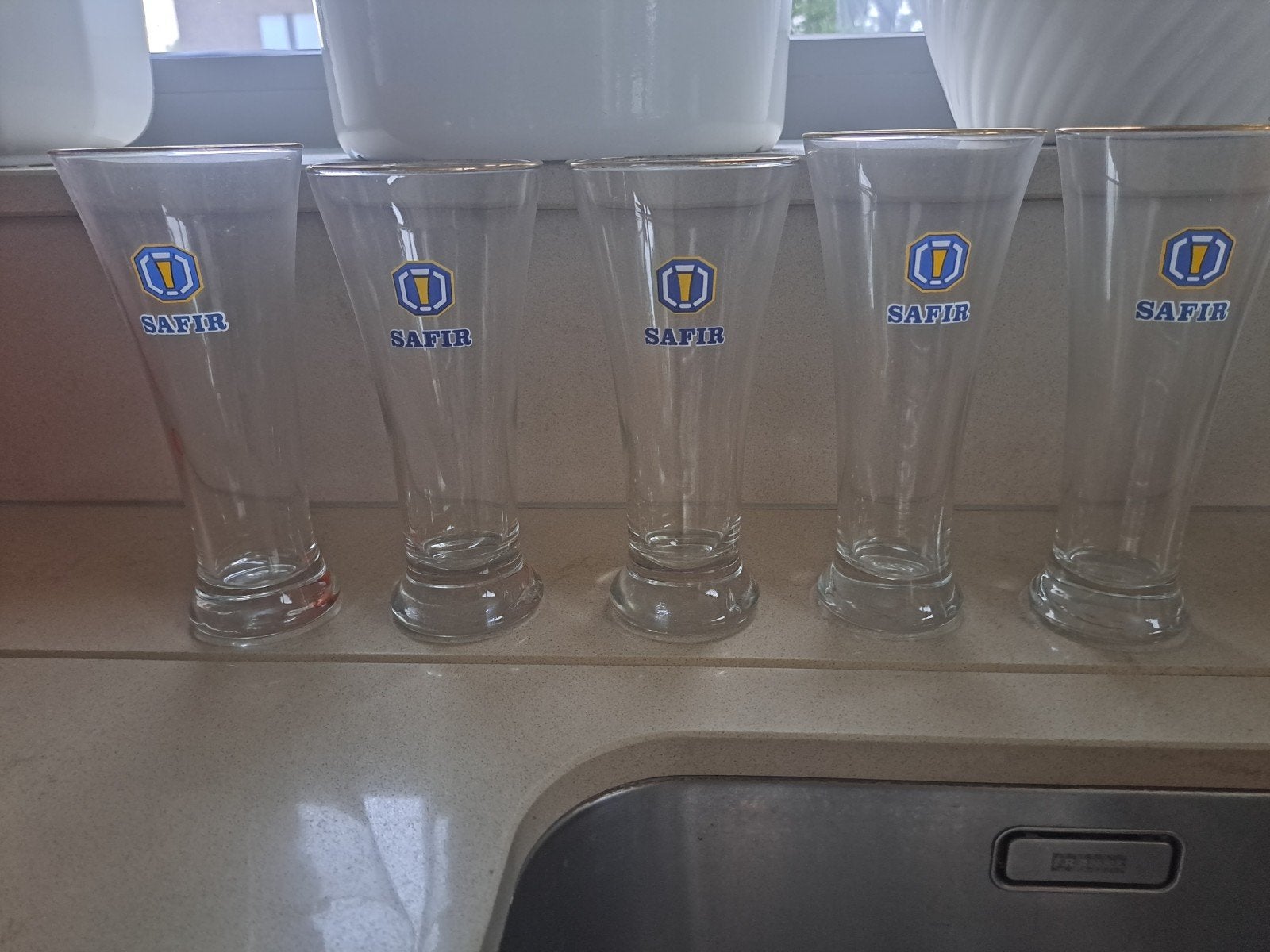 BIERGLAZEN SAFIR, Verzamelen, Glas en Drinkglazen, Ophalen