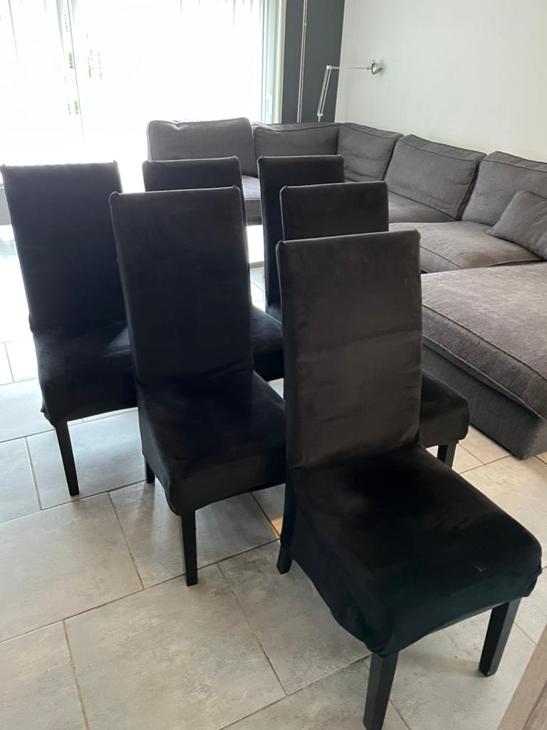 6 chaisses noirs, Maison & Meubles, Chaises, Enlèvement, Cuir, Noir, Cinq, Six Chaises ou plus