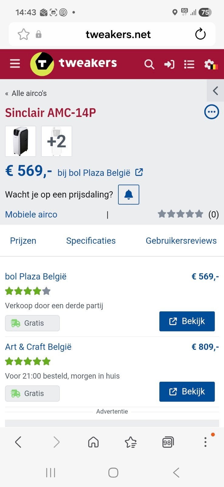 Mobiele airco, Electroménager, Enlèvement, Comme neuf