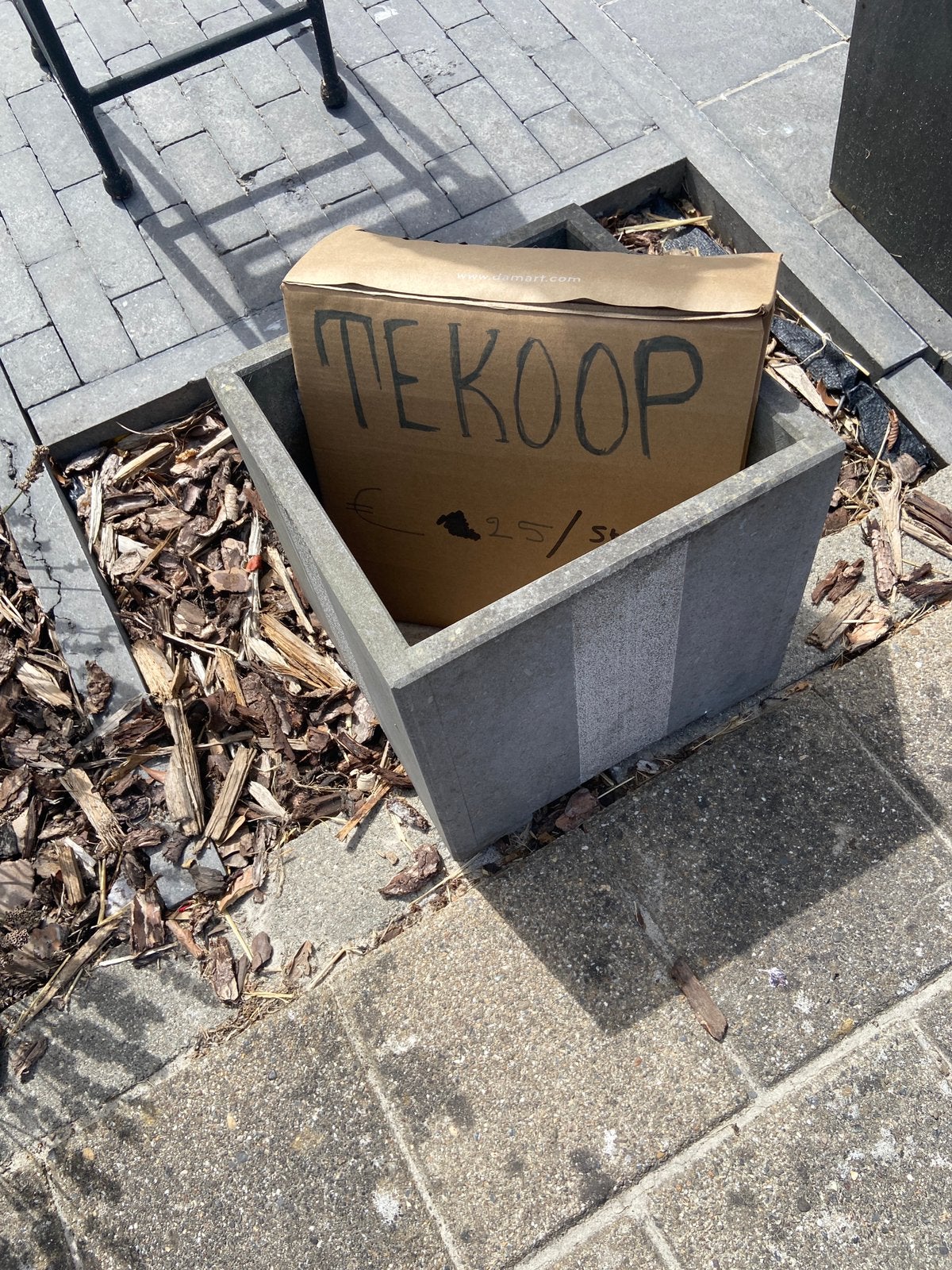 Bloembak in natuur steen, Tuin en Terras, Ophalen, Steen, Gebruikt, Minder dan 30 cm
