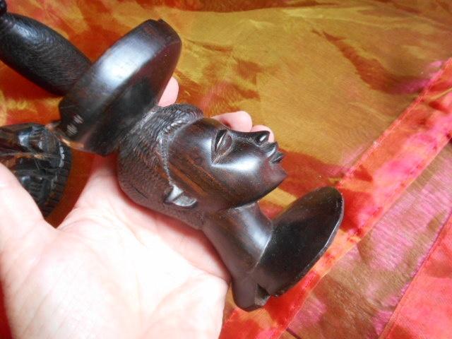 3 figurines, kongo, ébène, etc., Antiquités & Art, Enlèvement ou Envoi