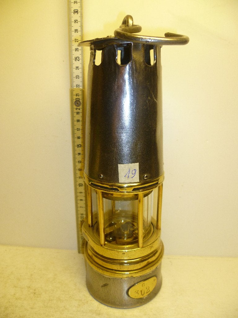 Mijnlamp G302 mooie lamp met glaasje Schottugen Mainz Jena, Enlèvement ou Envoi