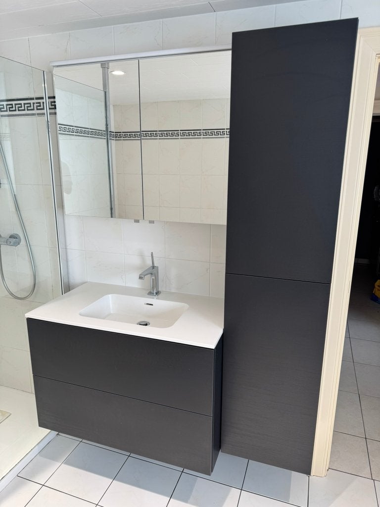 Badkamermeubel enkele lavabo zwart, Ophalen, Gebruikt, 50 tot 100 cm, 25 tot 50 cm