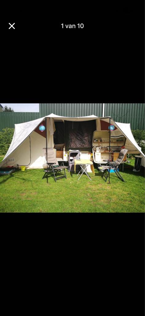 Holtkamper flyer vouwwagen, Caravanes & Camping, Caravanes pliantes, Jusqu'à 6, Beige, Enlèvement, Holtkamper