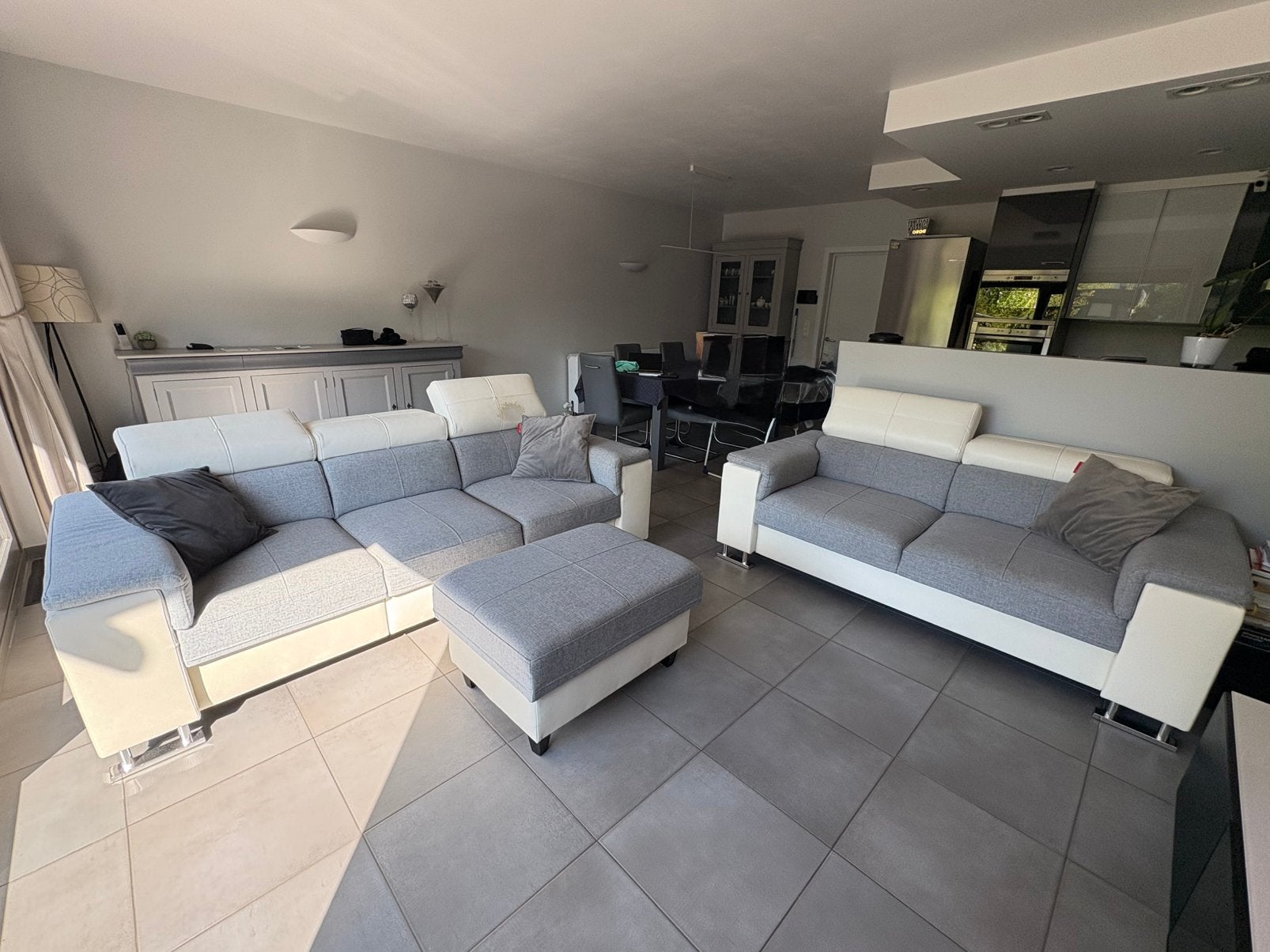 A saisir, salon canapé Similicuir + Tissus - 350 euros, Enlèvement, Utilisé, Tissus