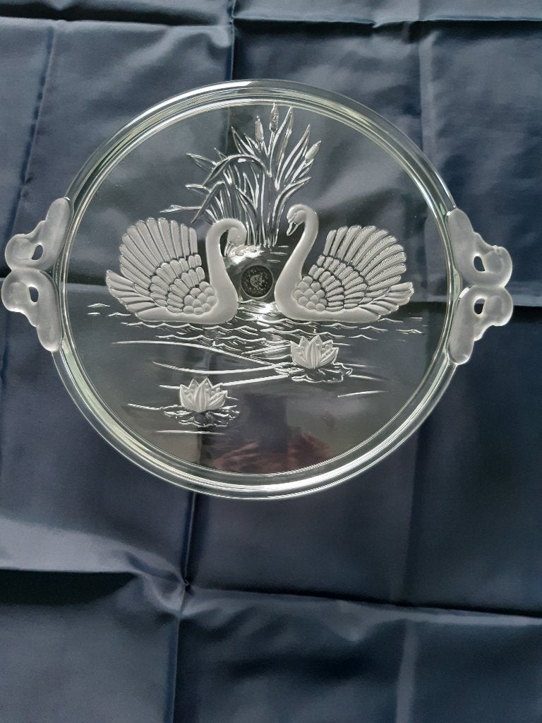 Glazen taartschaal, Antiek en Kunst, Ophalen