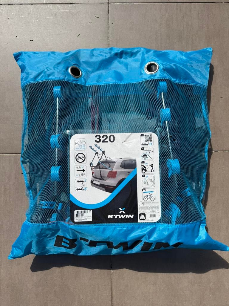 Btwin Fietsendrager 320, Auto diversen, Fietsendragers, 3 fietsen of meer, Brede banden, Zo goed als nieuw, Achterklepdrager