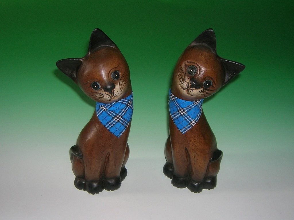 Beelden: 2 massief houten katten, Verzamelen, Ophalen, Nieuw, Dier