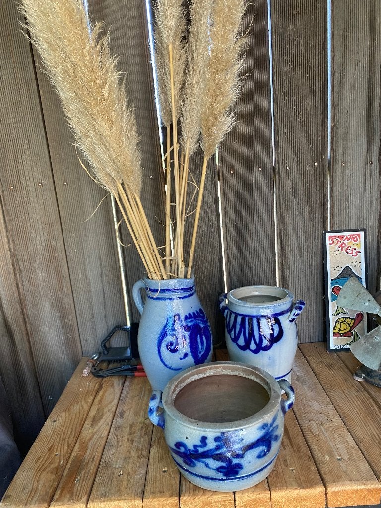 Oude blauwe kruiken, Ophalen