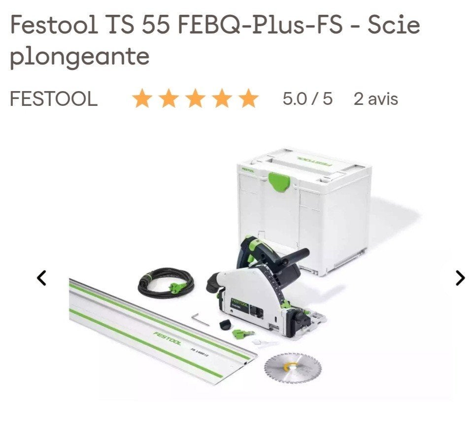 2 Câbles d'alimentation Festool TS 55, Ophalen, Nieuw, Elektrisch, Festool