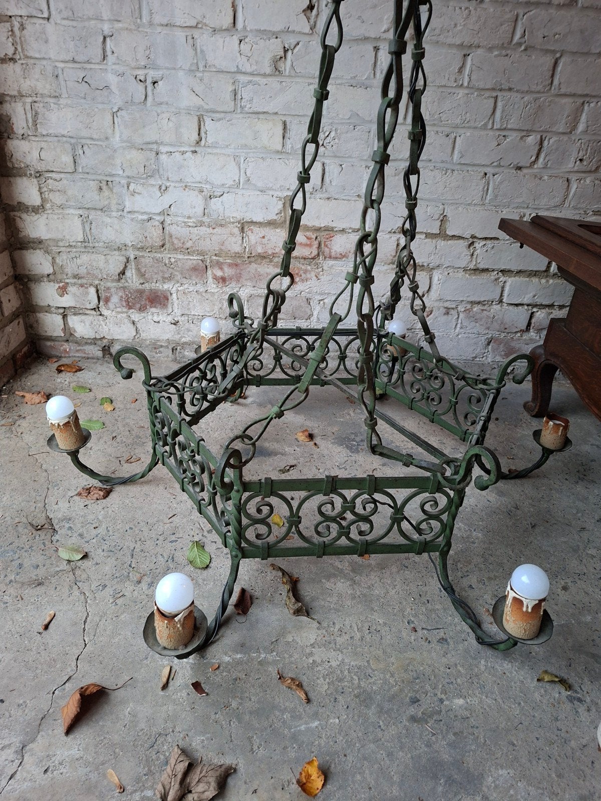 Lustre en fer forgé, Enlèvement, Comme neuf