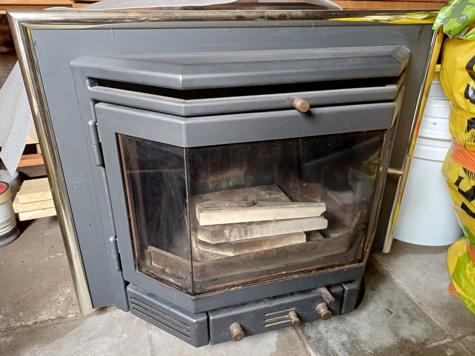 inbouw houtkachel merk Crown, Maison & Meubles, Cheminées, Enlèvement, Utilisé, Insert, Cheminée au bois
