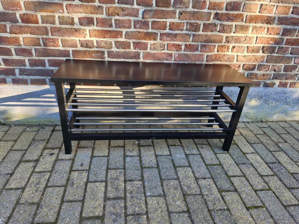 Bank met schoenenrek (Ikea Tjusig 108), Huis en Inrichting, Ophalen, Zo goed als nieuw