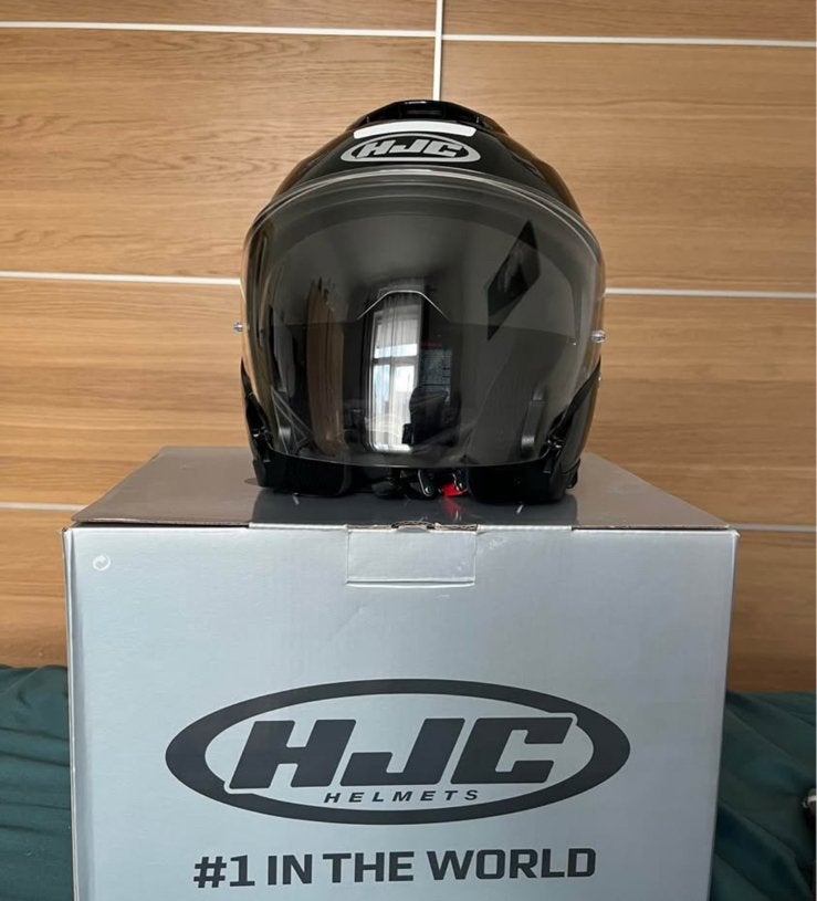 Casque moto hjc jet black brillant, Motos, Enlèvement, S, HJC