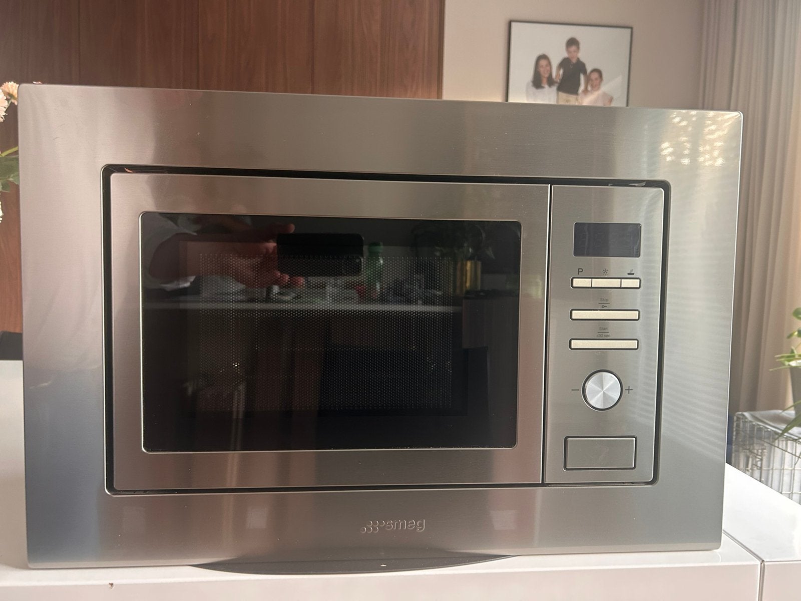 Microgolf Inbouw (38 cm) Smeg FMI020X, Elektronische apparatuur, Microgolfovens, Ophalen, Microgolfoven, Grill, Zo goed als nieuw