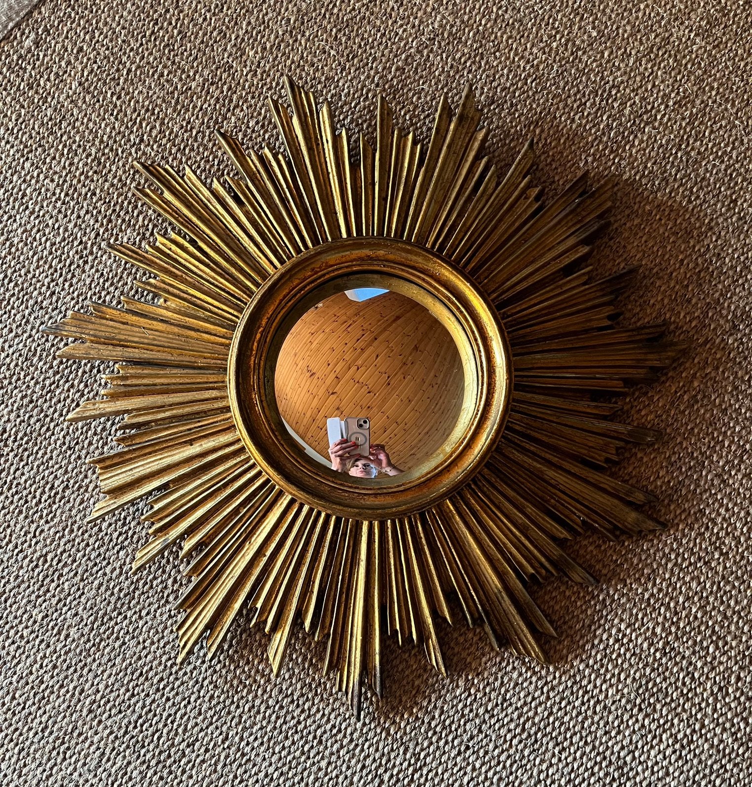 Vintage zonnespiegel, Antiek en Kunst, Ophalen of Verzenden