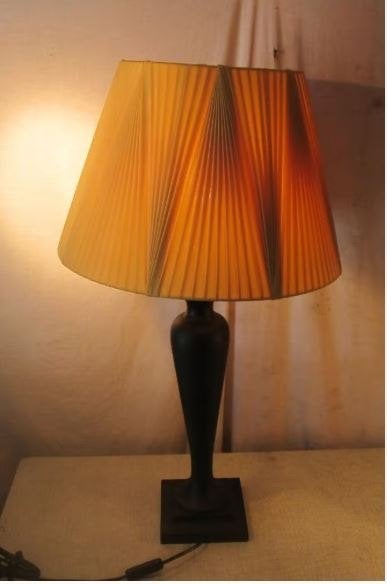 Mooi Grote Retro Tafellamp met leuke Kap - 74cm, Ophalen of Verzenden, Huis en Inrichting