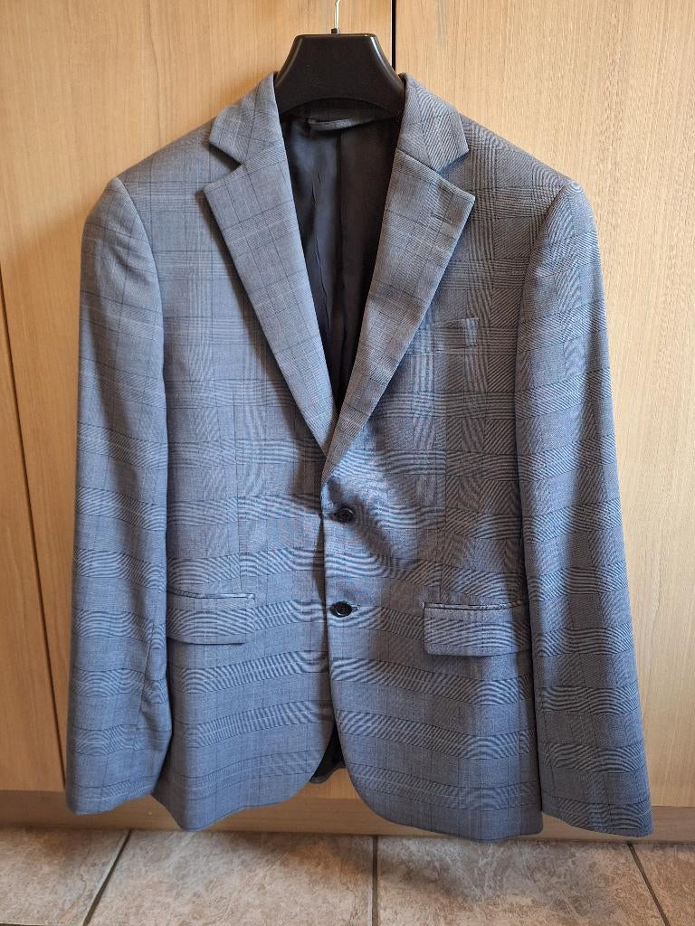Modern maatpak heren lichtblauw-grijs, Ophalen, Dansaert, Blauw, Zo goed als nieuw