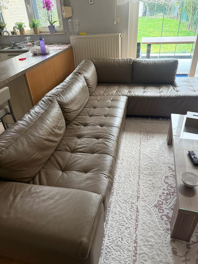 echt leer, Huis en Inrichting, Ophalen, Zo goed als nieuw, Leer