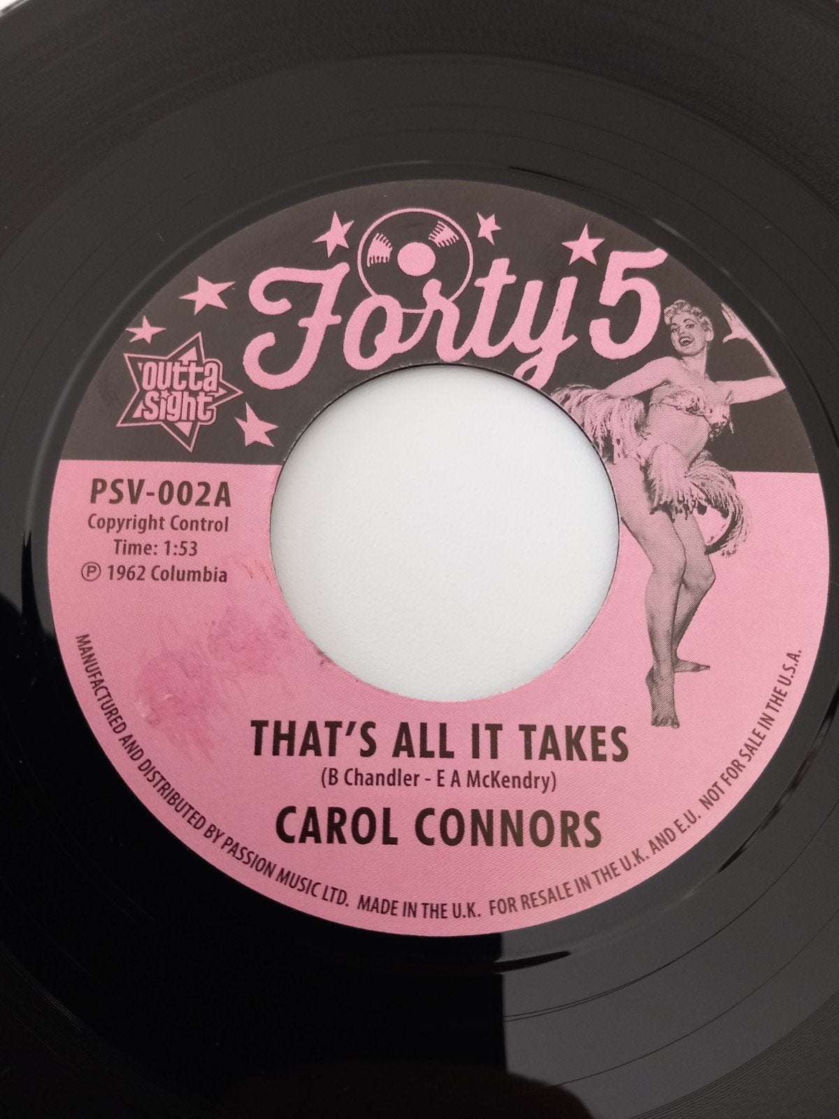 CAROL CONNORS. THAT'S ALL IT TAKES. 60S USA 45T, Cd's en Dvd's, Vinyl | Overige Vinyl, Ophalen of Verzenden