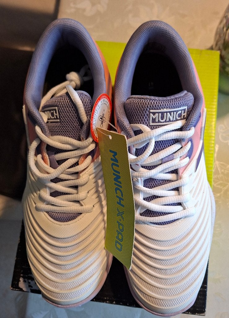 MUNICH X-PAD,padel- en tennisschoenen,roos-wit-lila, maat 41, Sport en Fitness, Ophalen, Nieuw, Padelschoenen