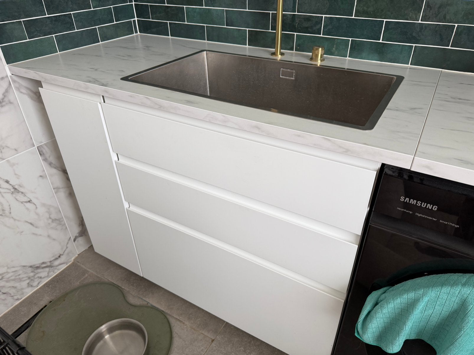 Ikea methode wastafelkast en inox lavabo met toebehoren, Maison & Meubles, Cuisine | Éléments de cuisine, Utilisé, Blanc, Enlèvement