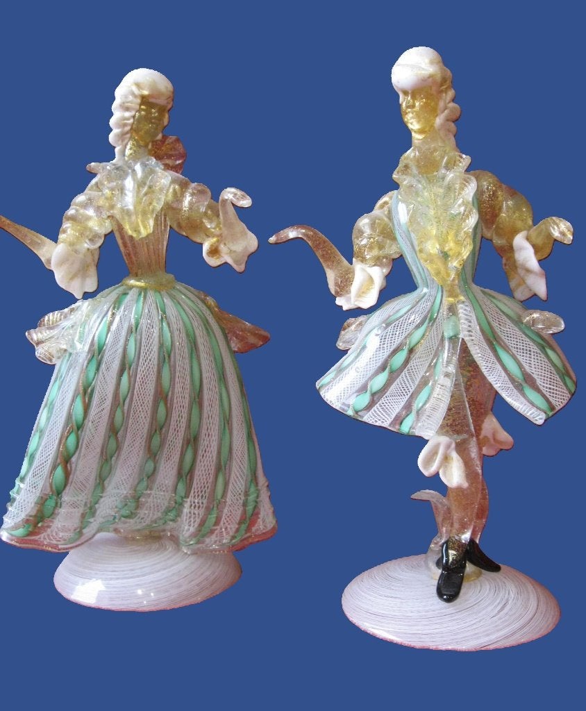 Prachtig koppel Murano Florentijnse dansers., Ophalen