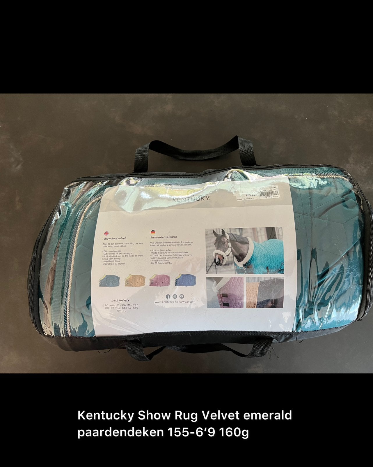 Kentucky Show Rug Velvet emerald 155-6’9 160g, Dieren en Toebehoren, Paarden en Pony's | Dekens en Dekjes, Ophalen, Nieuw, Deken