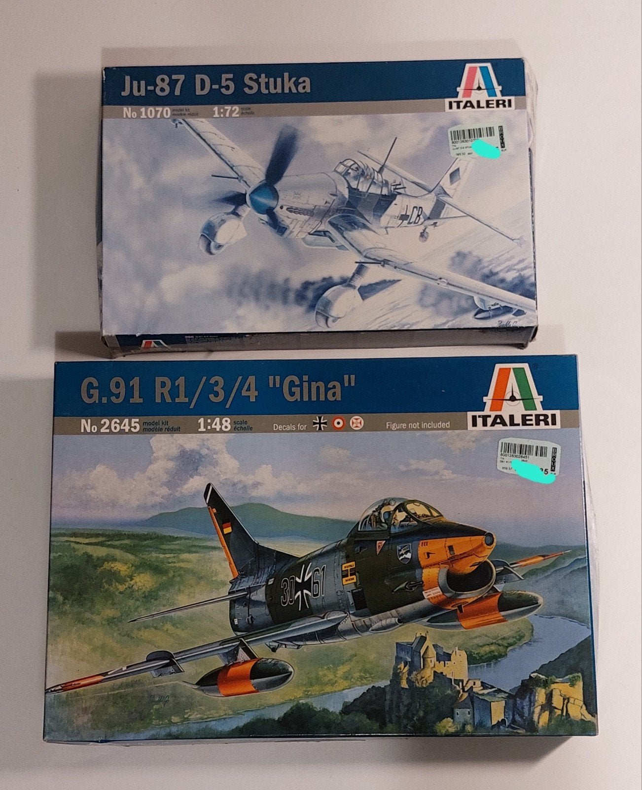 2 kits de maquettes Italery Ju 87 D5 Stuka et G91 Gina. 💫, Hobby & Loisirs créatifs, Modélisme | Avions & Hélicoptères, Plus grand que 1:72