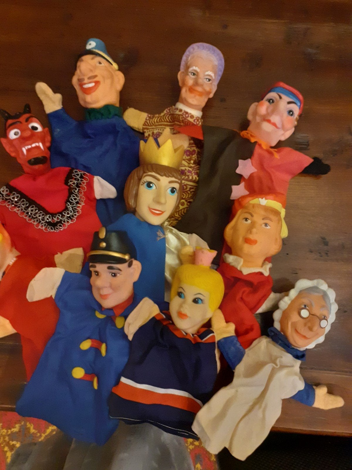 Retro handpoppen poppenkastpoppen ( G ), Verzamelen, Poppen, Ophalen of Verzenden