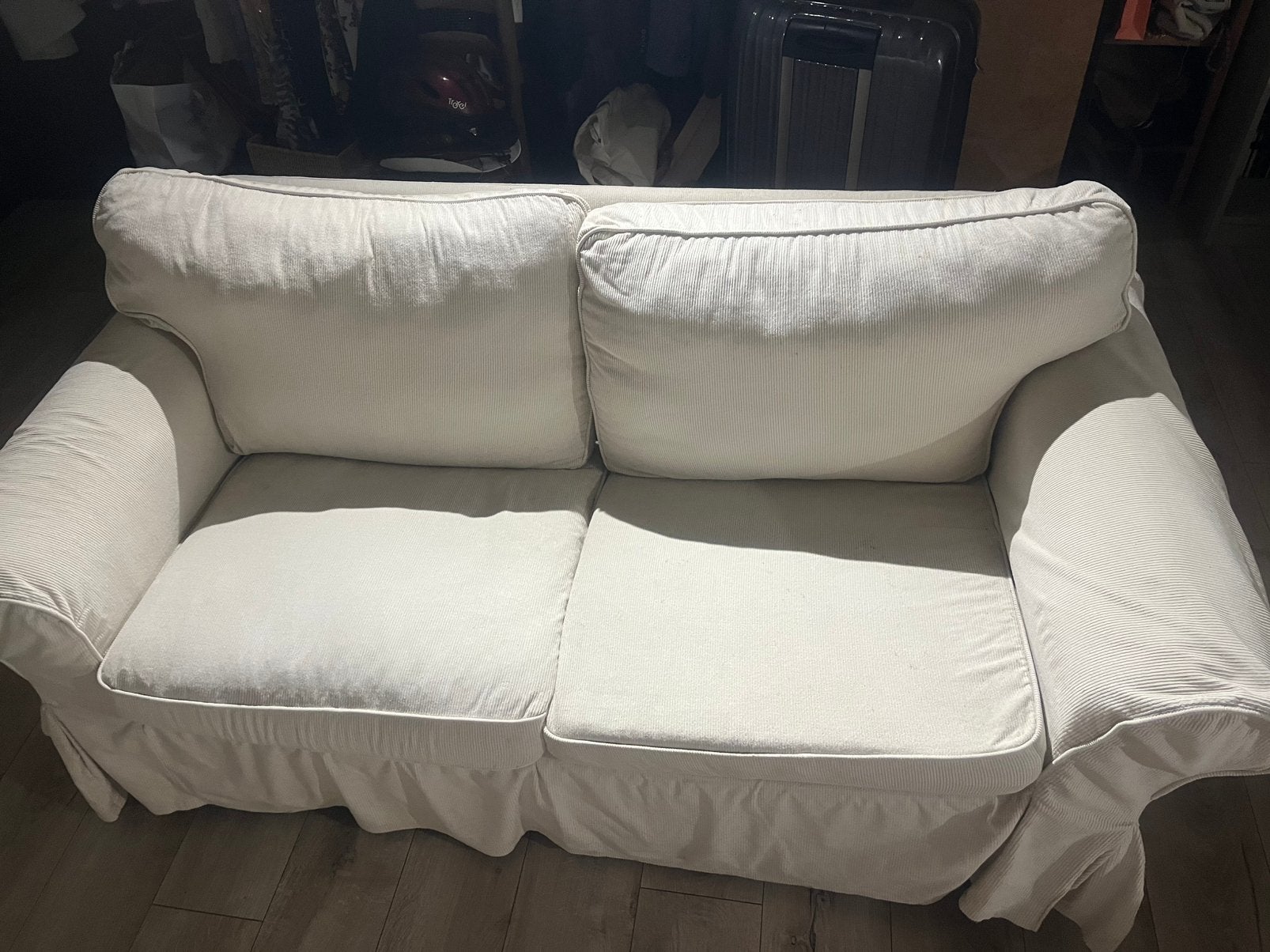 Zetel wit, Ophalen, Gebruikt, 150 tot 200 cm, Tweepersoons