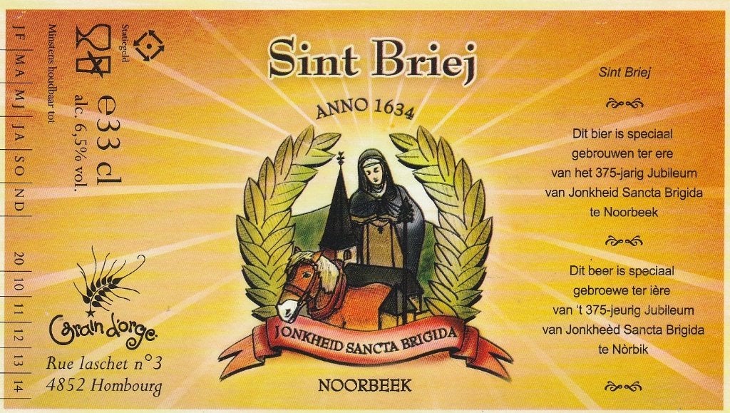 bieretiket Grain d'Orge : Sint Briej, Verzamelen, Verzenden, Zo goed als nieuw, Overige typen, Overige merken