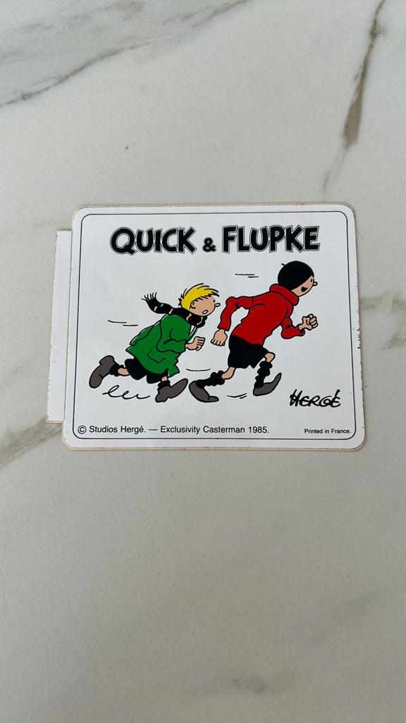 Autocollant Hergé Quick & Flupke 1985, Enlèvement ou Envoi, Neuf