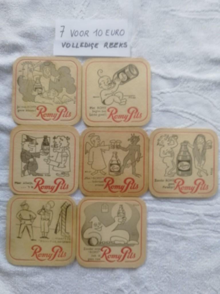 Volledige reeks bierviltjes Romy Pils - Cartoons rs 60-61, Verzamelen, Ophalen of Verzenden, Viltje(s)