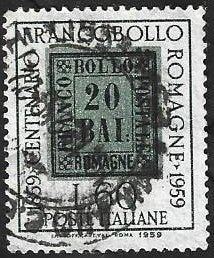 1 Postzegel Italië 1959 Postzegel jubileum Romagna, Timbres & Monnaies, Timbres | Europe | Italie, Enlèvement ou Envoi, Affranchi