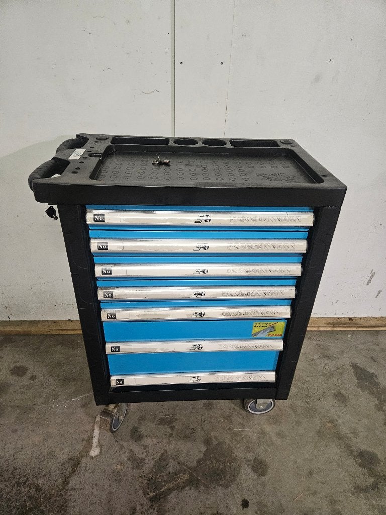 Professionele gereedschapswagen met uitgebreide doppenset, Doe-het-zelf en Bouw, Gereedschapskisten, Ophalen, Gevuld, Gebruikt