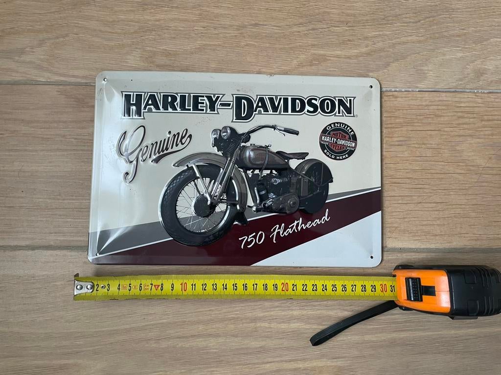 Panneau d'affichage métallique Harley-Davidson 750 Flathead, Enlèvement ou Envoi, Comme neuf, Motos