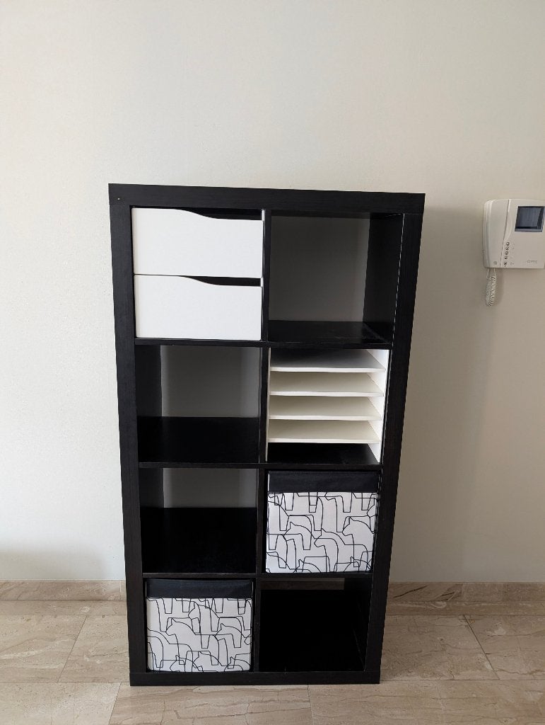 Kallax kast 8 vakken met inzetstukken, 25 à 50 cm, Utilisé, 50 à 100 cm, Autres matériaux
