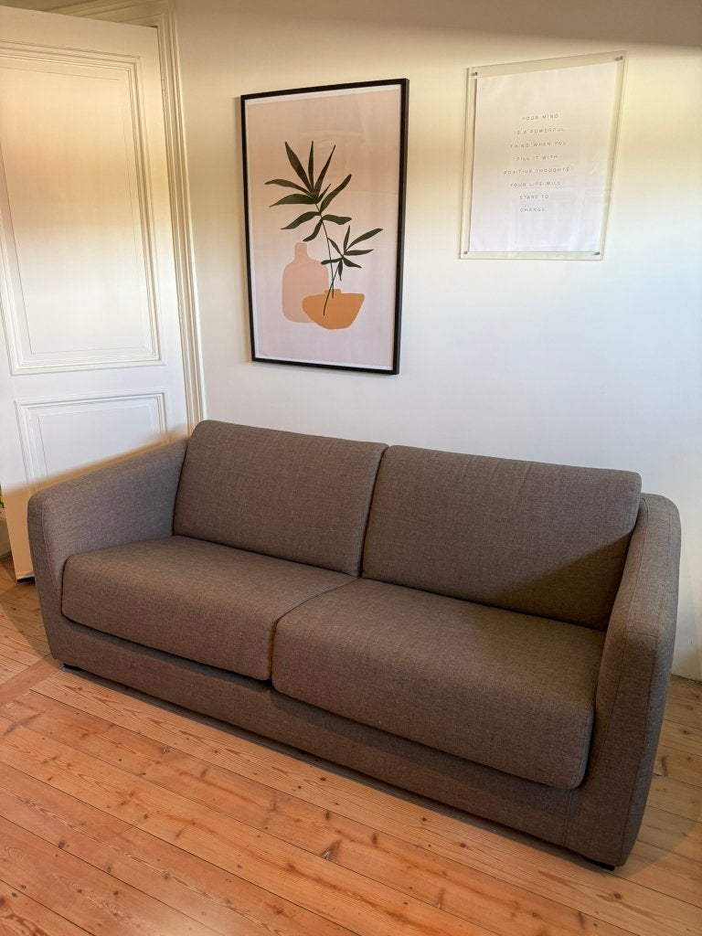 Zetelbed / sofabed / slaapbank 2 personen incl matras, 90 cm, Comme neuf, Brun, Enlèvement