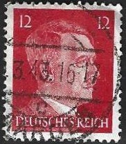 1 Postzegel Duitse Rijk 1942 Adolf Hitler, Postzegels en Munten, Ophalen of Verzenden, Overige periodes, Gestempeld