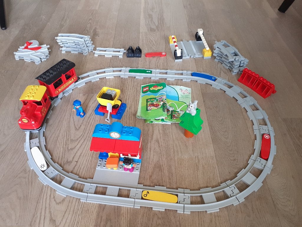 Lego duplo stoomtrein plus spooruitbreiding, Ophalen, Zo goed als nieuw, Overige merken