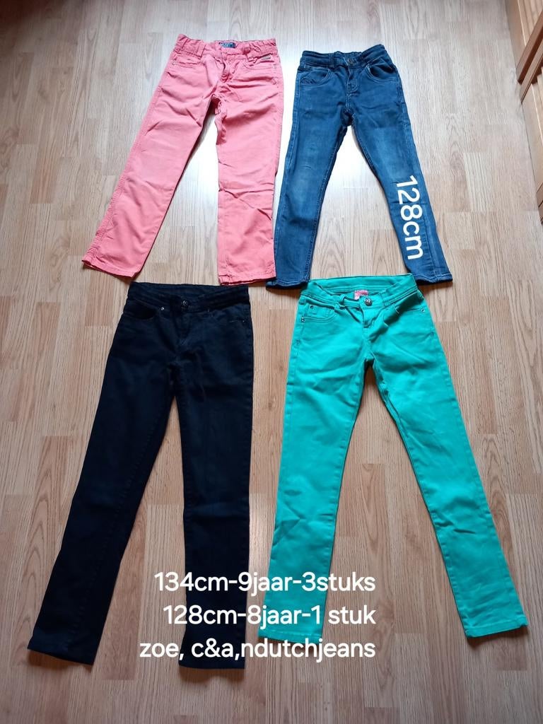 Pakket 4 lange broeken voor meisje, Kinderen en Baby's, Kinderkleding | Maat 134, Broek, Gebruikt, C&A, Meisje